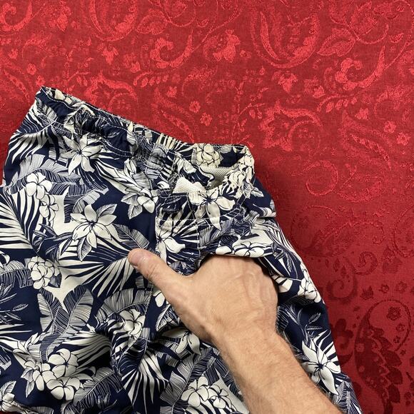 Tommy‎ Bahama Swim Trunks Men Medium Blue Palm Leaf Floral Hawaiian RELAX *Read - Picture 7 of 13